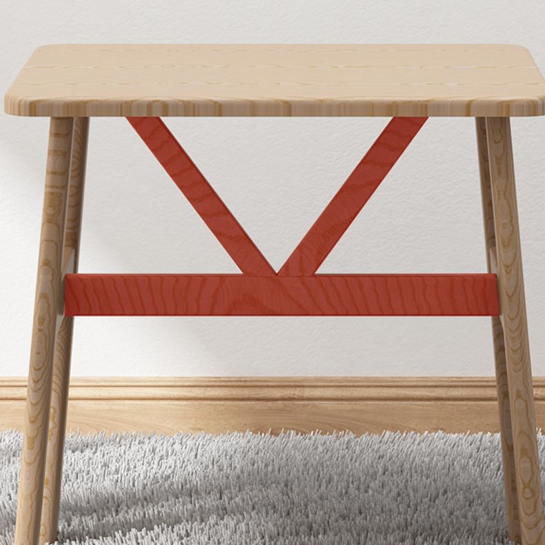 Square Dining Table Modern Plastic Tabletop with Metal Trestle Base