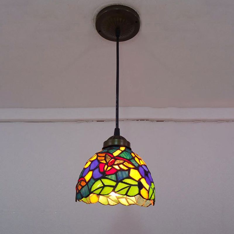 Eetkamer verlichting armaturen Tiffany, gebrandschilderd glazen libel plafond hanglamp