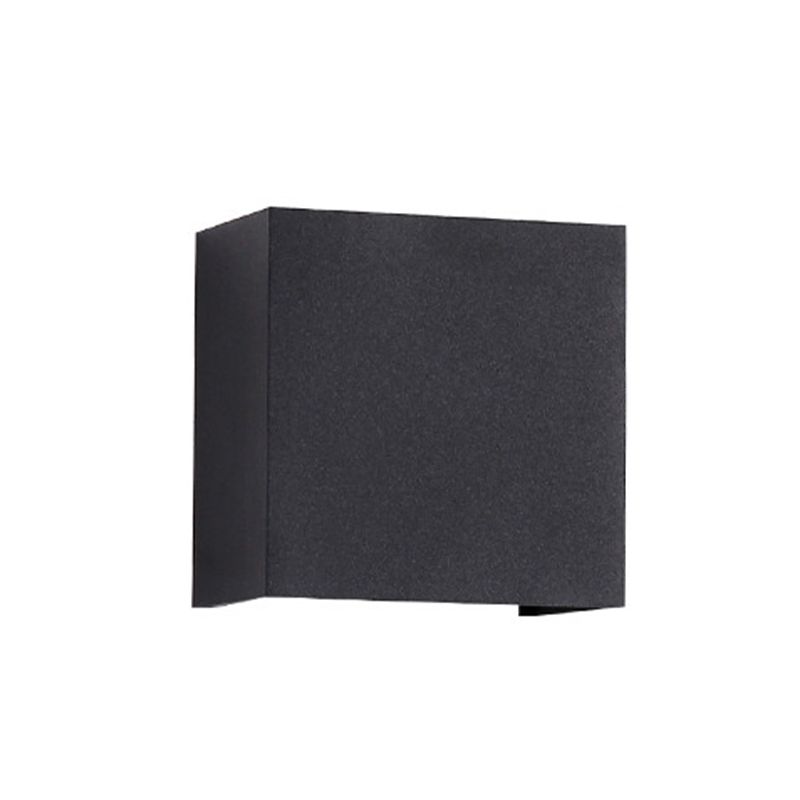 Iluminación de pared de sombra cuadrada lámpara de apliques de metal de estilo moderno 2 luces en negro con ángulo ajustable