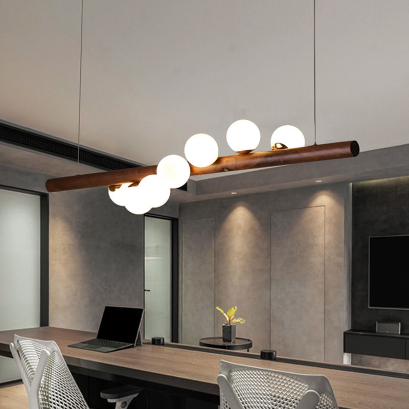 Moderne Stil sphärische Insel Lichter Holz große Küchenheize Leuchten