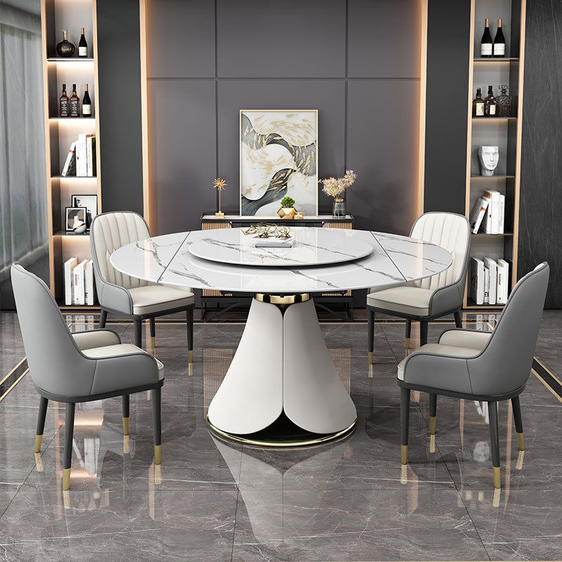 Contemporary Pedestal Dining Table Round Dinner Table for Home