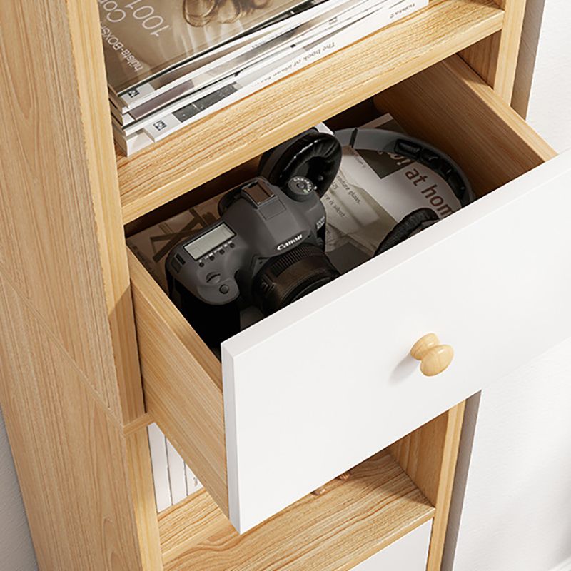 Modern Standard Bookshelf Wood Engineered Bookcase with Rectangular Shelves