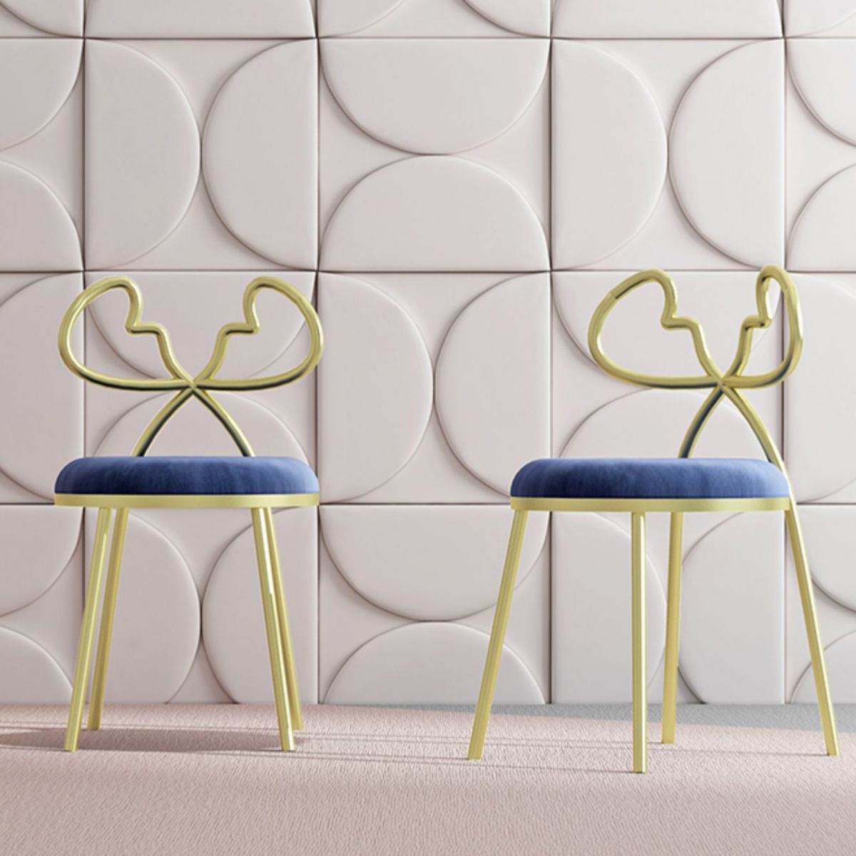 Fabric Dining Side Chair Nordic Design Armless Open Back Dining Chairs