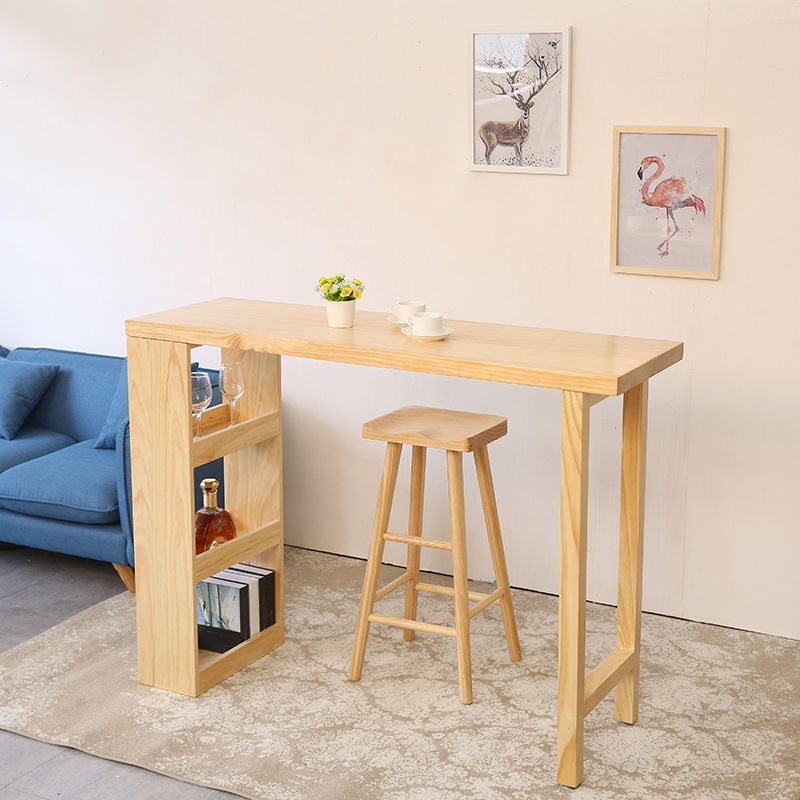 Industrial Bar Table Set 1/2/3 Pieces Rectangle Pine Wood Counter Table for Living Room