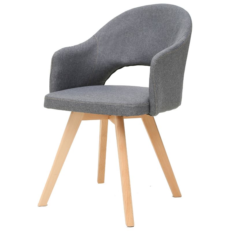 Silla de comedor abierta tapizada contemporánea del final mate de la silla del brazo de la sala de estudio