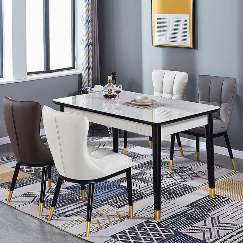 Glam Chair Parsons Chair Leather Dining Furniture in Matte Finish