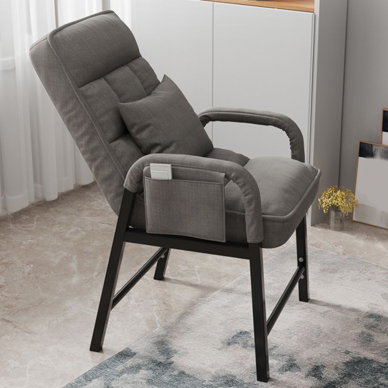 Linen Lounge Chair 17.71" L x 22.44" W x 34.64" H Adjustable Accent Chair with Storage