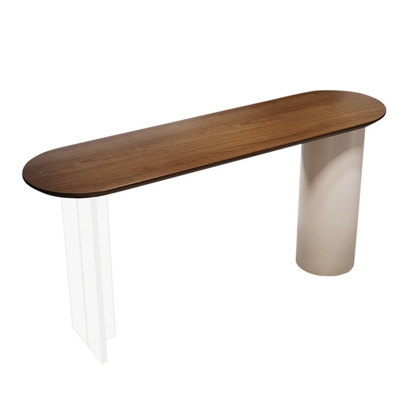 Modern Style Oval Bar Table 1/2/3 Pieces Wood Bar Table Set for Kitchen