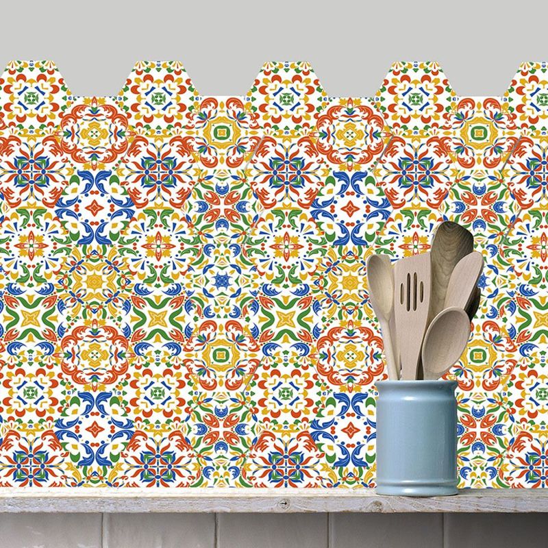 Yellow-Green Mosaic Tile Wallpapers Abstract Pattern Boho Peel and Stick Wall Art