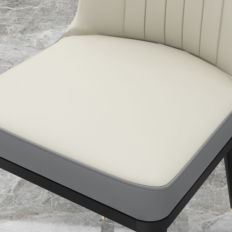 Chaise d'intérieur scandinave avec dossier Parsons rembourré en métal, chaise de salle à manger