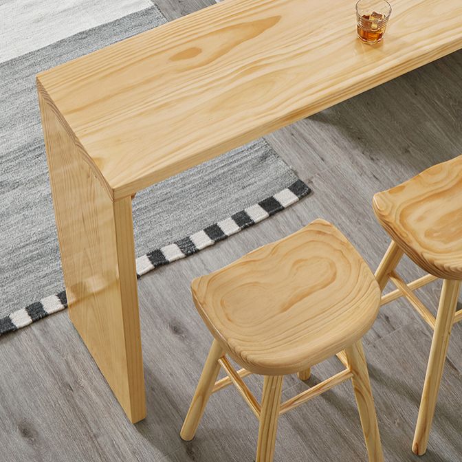 Rectangle Solid Wood Counter Set 1/2/3 Pieces Glam Counter Height Set in Natural