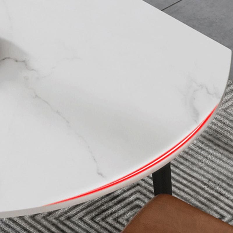 Glam Style Stone Dining Table 4 Black Legs Table Home Rectangle Dining Table