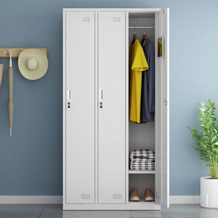 Contemporary Style Wardrobe White Metal Wardrobe Closet for Home