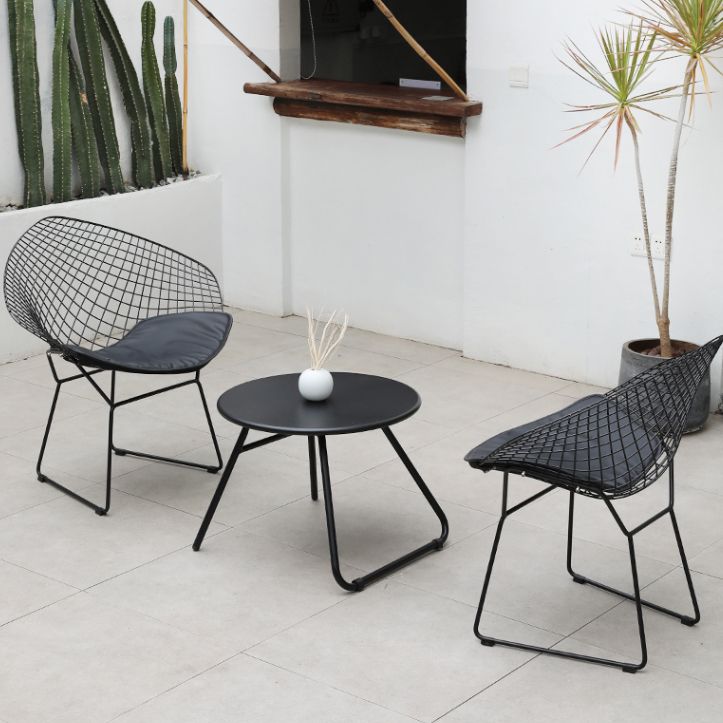 1/3/4/5 Pieces Patio Dining Table Set Black Modern Dining Set