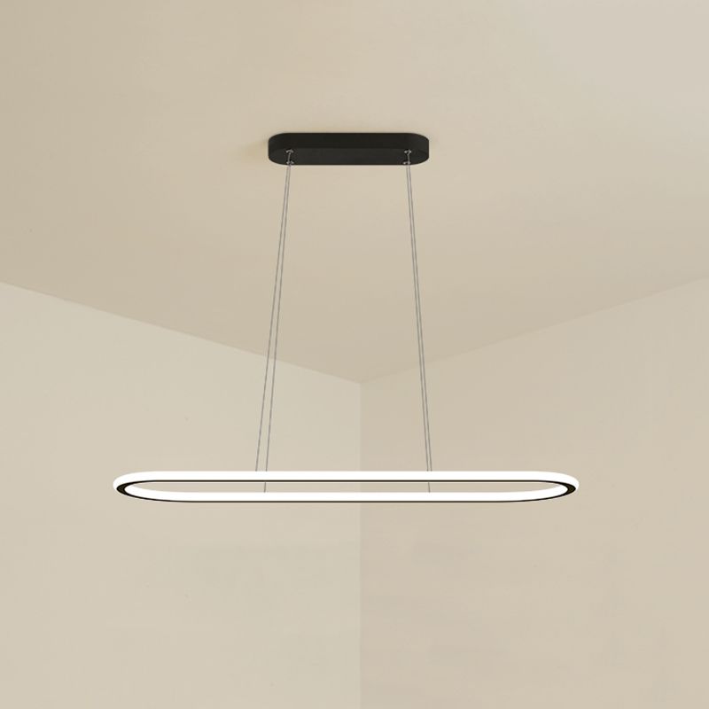 Simple Modern Nordic Style LED Hanging Island Pendant Light for Dining Room Office