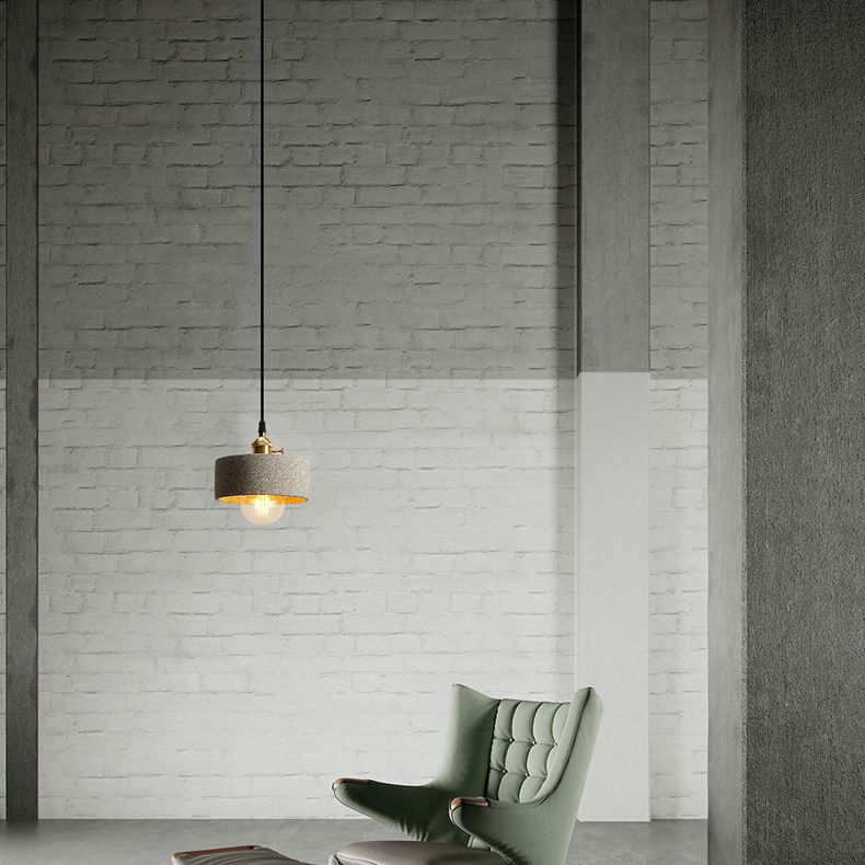 Contemporary Cement Pendant Lighting One Head Pendant Lamp for Bar Study Room