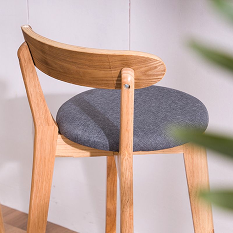 Contemporary Solid Wood Barstool Bristol Bar Stool with Footrest and Low Back