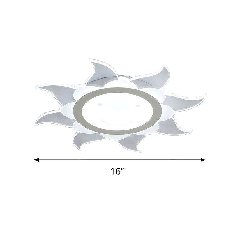White Blazing Sun Ceiling Mount Light Modern Stylish Acrylic LED Ceiling Lamp for Dining Room