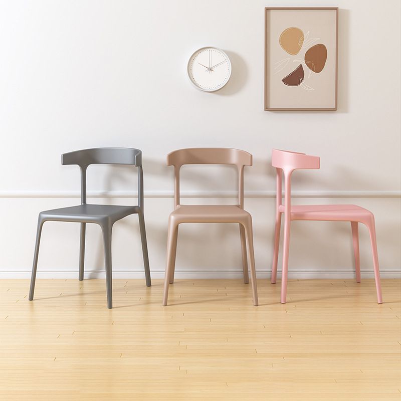 Modern Style Stackable Chair Dining Open Back Armless Chair for Kitchen with Plastic Legs