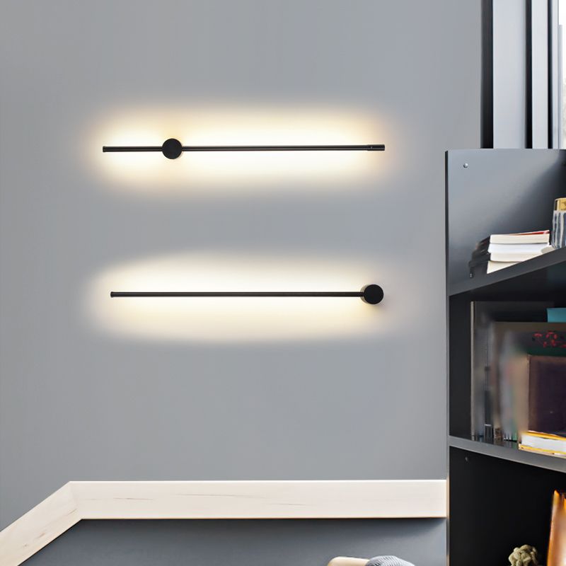 Minimalist Metal Wall Light Straight Shape LED Wall Sconce for Bedroom