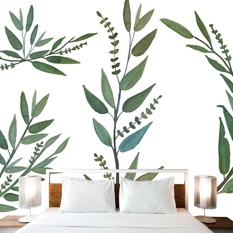 Environment Friendly Tropical Plants Mural Mildew Resistant for Sleeping Room