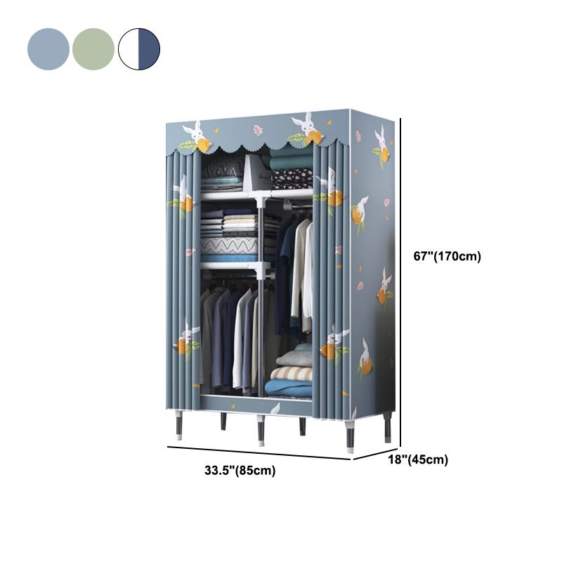 Contemporary Style Wardrobe Metal Bedroom Wardrobe Closet with Shelves