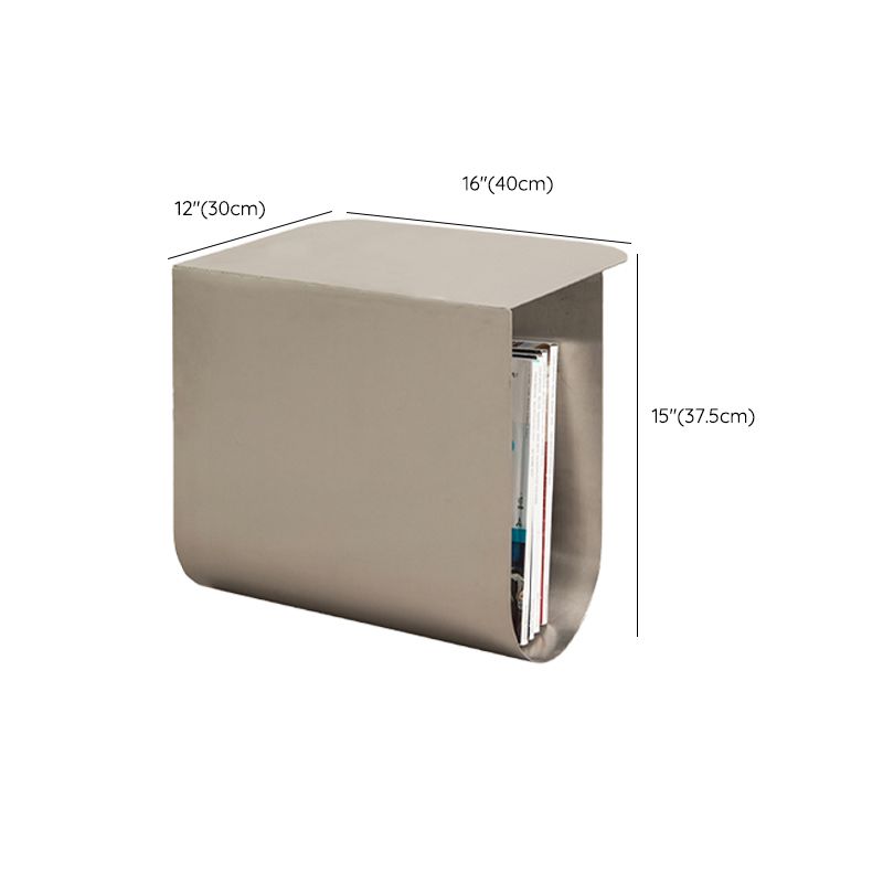 Contemporary Sofa Side Accent Table Metal with Storage Living Room Abstract