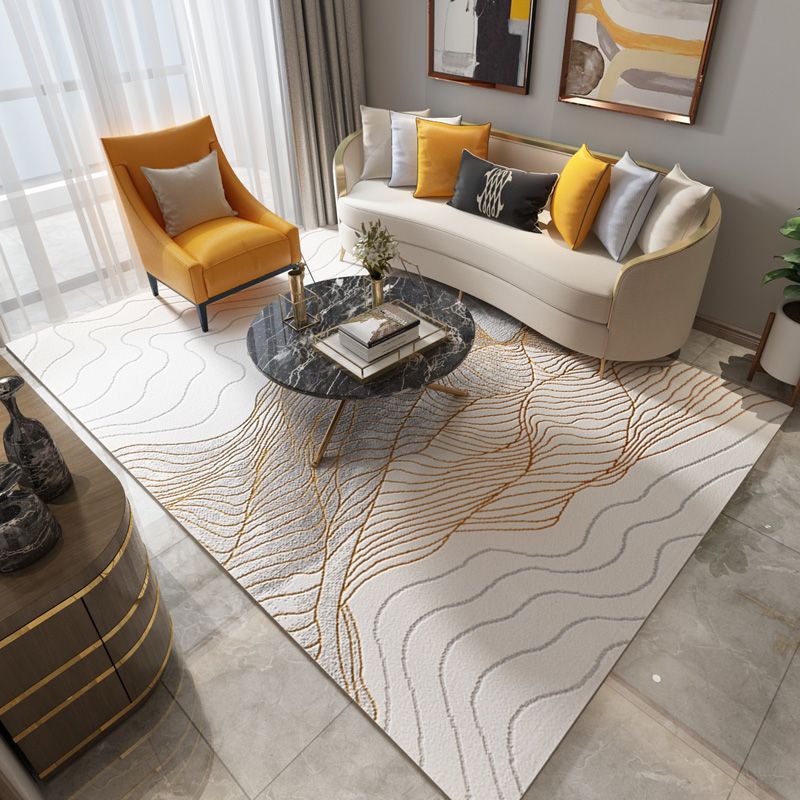 Fancy Modern Area Carpet Abstract Pattern Polyester Area Rug Stain Resistant Rug for Hime Decor
