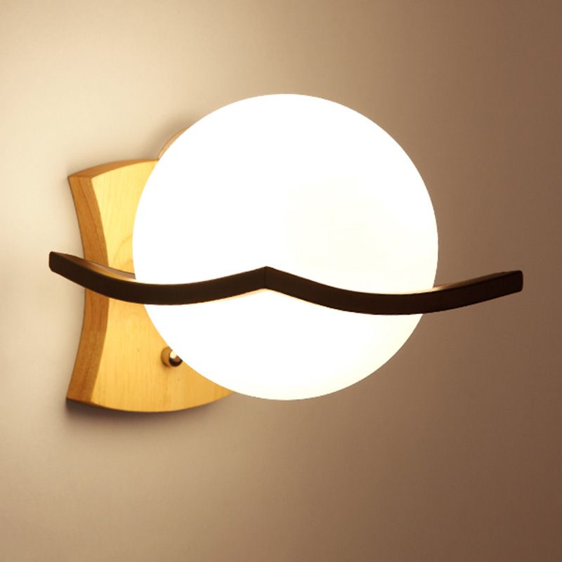 Wandleuchter japanischer minimalistischer Stil Glas 1 leichte Leuchten für Wohnzimmer Schlafzimmer