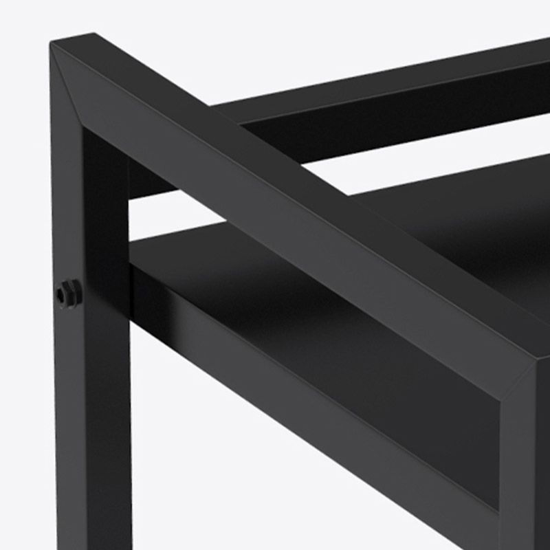 Dining Room Metal Prep Table Open Storage Rectangular Prep Table