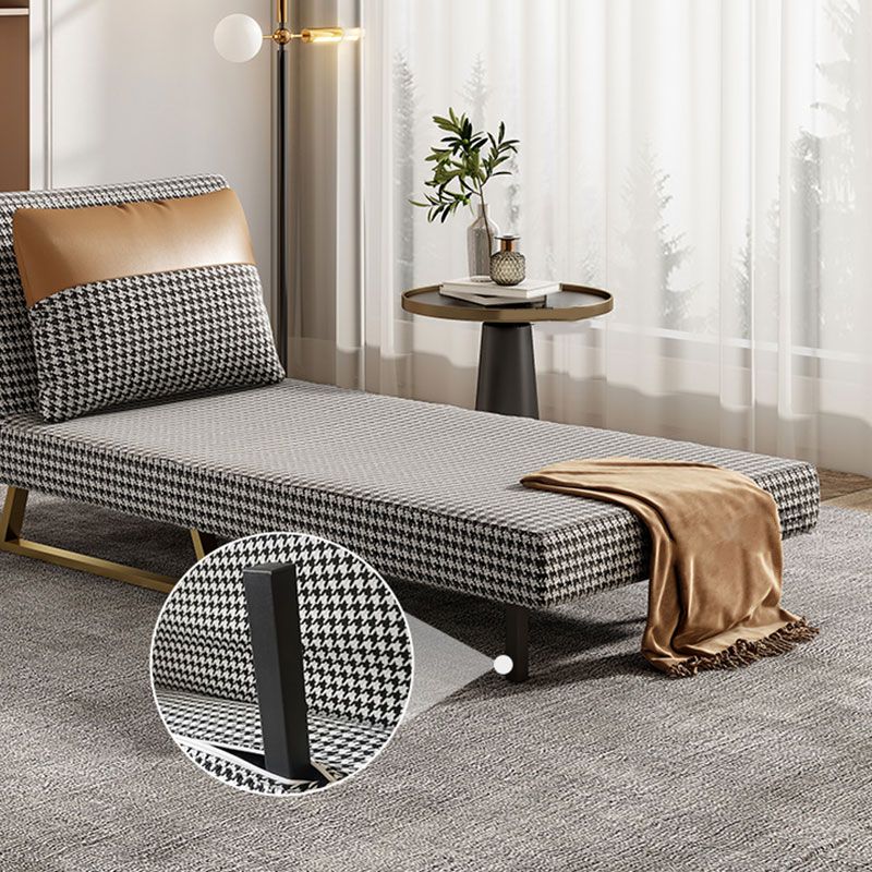 Armless Pillow Back Convertible Sofas Glam Metal Sleeper Sofa