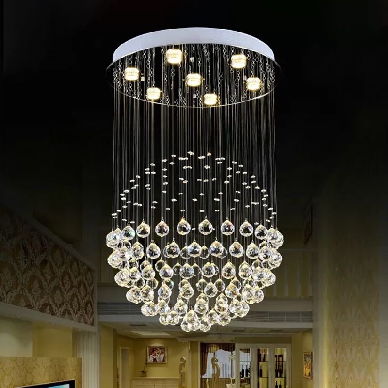 Moderne Globe inbouwlamp kristal 3/5/14 lampen restaurant plafondarmatuur in roestvrij staal