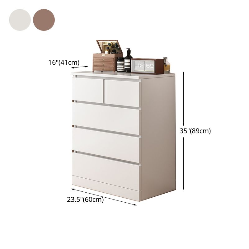 Multi Drawers Dresser White and Brown Wooden Storage Chest for Bedside