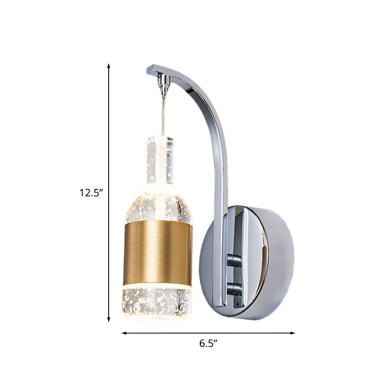 Mur à la bouteille de vin moderne Applexion luminaire mural à LED à LED minable dans Chrome