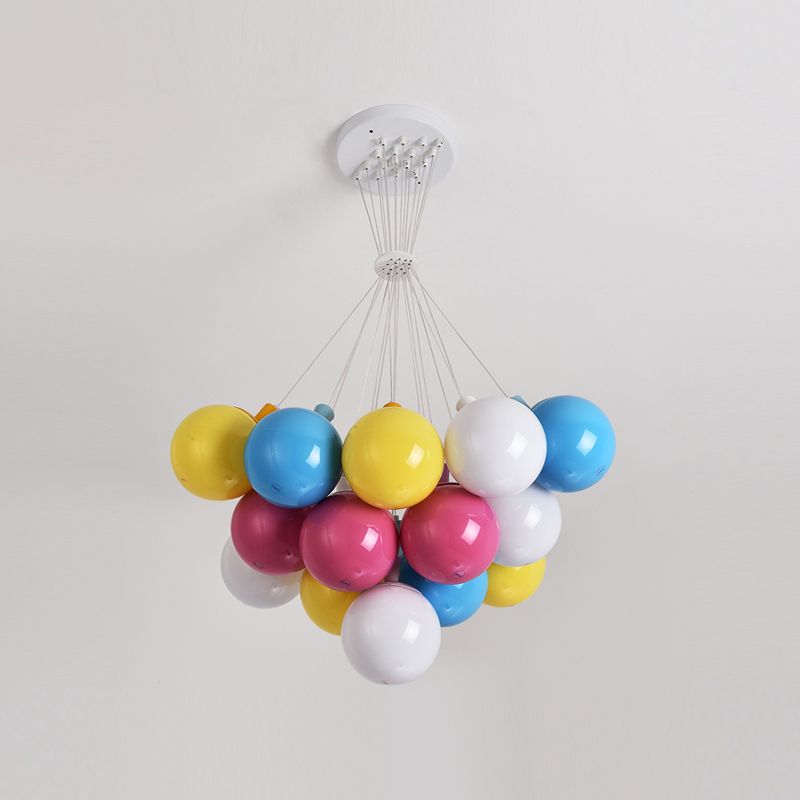 Balloon Colored Chandelier Light Simplicity Acrylic Pendant Light for Child Room