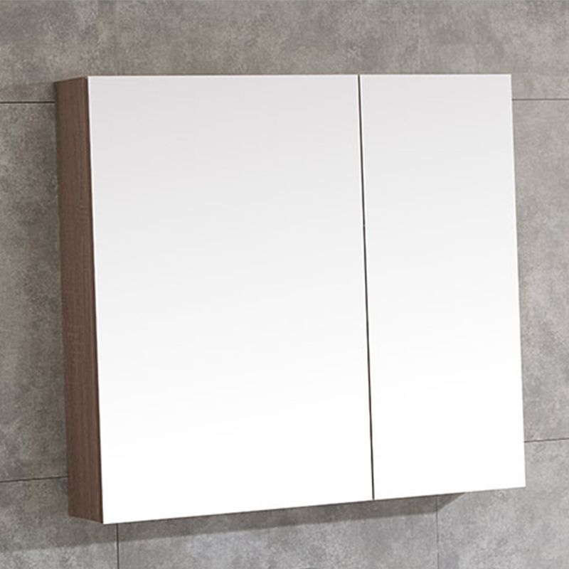 Wood Bathroom Vanity Rectangle Single Sink Mirror Freestanding Vanity Set with 2 Doors