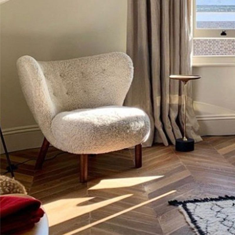 Scandinavian Slipper Accent Chair Solid Wood Frame Slipper Chair