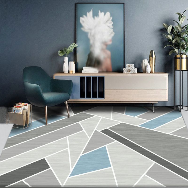 Colorful Triangle Print Rug Multicolor Modern Style Rug Synthetics Washable Stain Resistant Anti-Slip Rug for Home