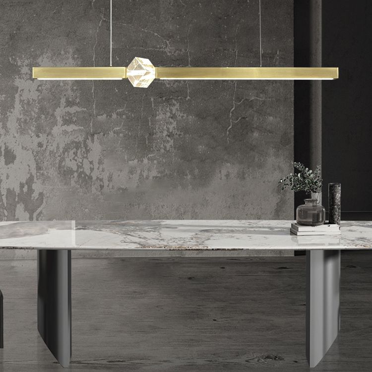 Dining Room Modern Island Lighting LED Linear Metal Pendant Light with 1 Light