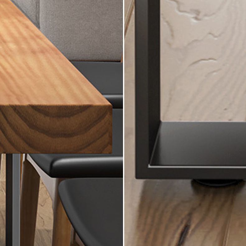 1/2/5/7 Ensemble de restauration industrielle en métal PCS avec table rectangle et chaises en bois