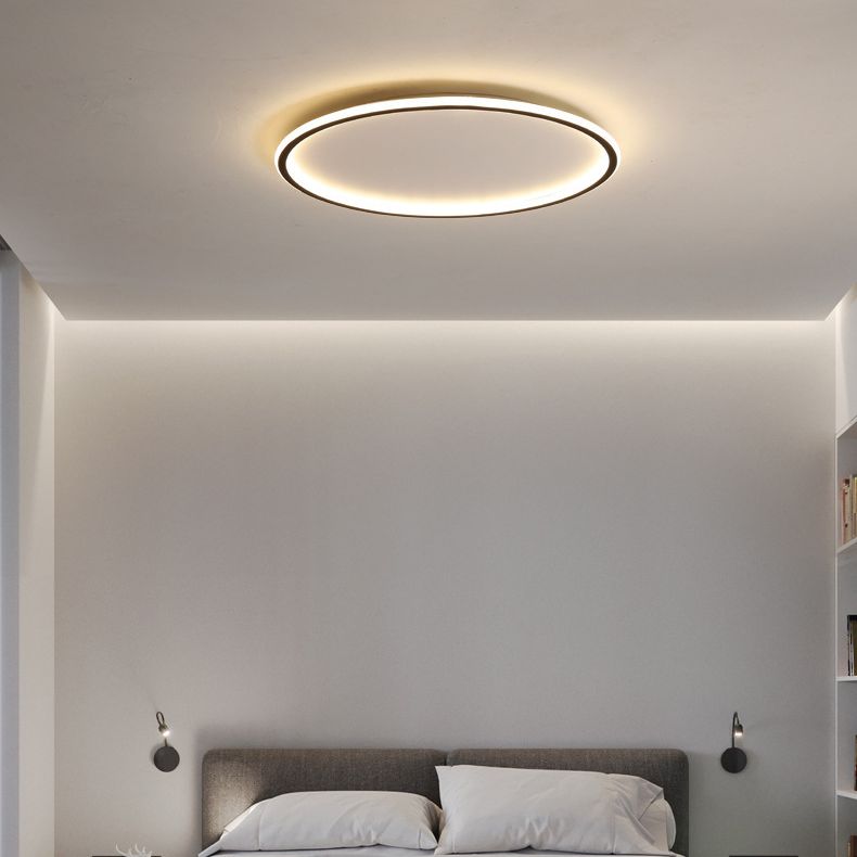 Bedroom LED Flush Ceiling Light Fixtures Super-thin Contemporary Flush Mount Light with Circle Shape