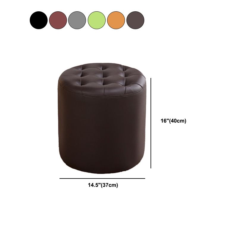 Modern Dark Brown Cube Solid Color Square Leather for Living Room