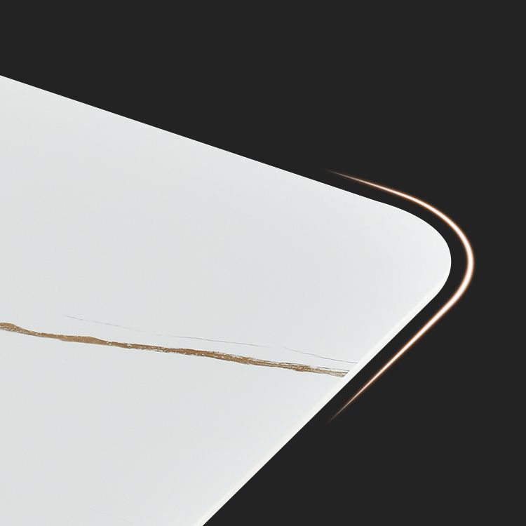 Modern 1/3/4/5/6 Pieces Dinette Set Rectangle White Stone and Wood Dining Set