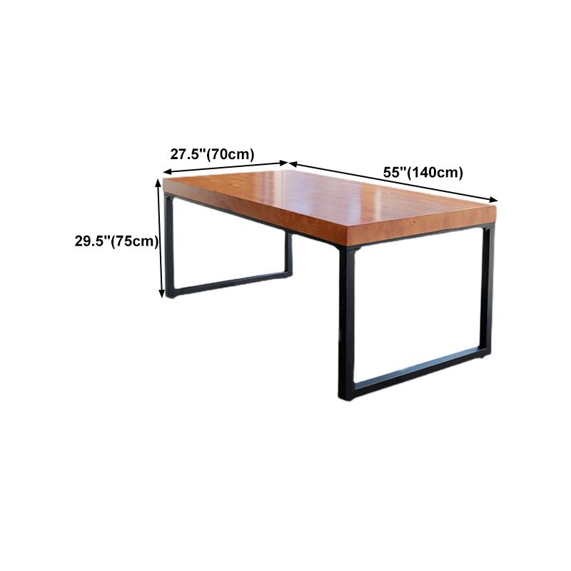Natural and Black Dining Site Table Industrial Wood and Metal Dining Table