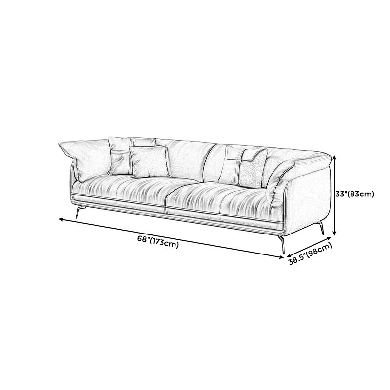 Modern Style with Pillow Back Leather/napa Upholstered Brown Sofa
