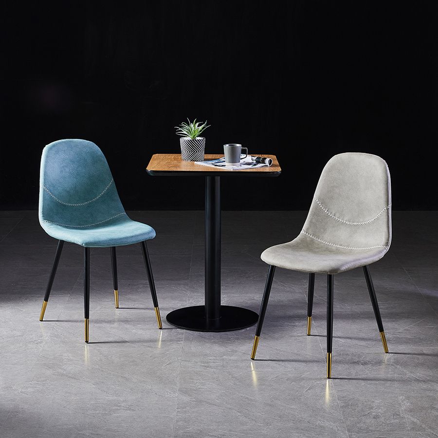 Sillas de comedor sin brazos con respaldo sólido de diseño escandinavo, sillas laterales de comedor de cuero