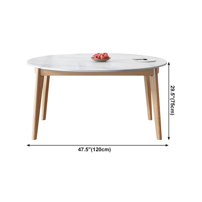 Modern White Round Shape Table Sintered Stone Top Standard Dining Table for Kitchen