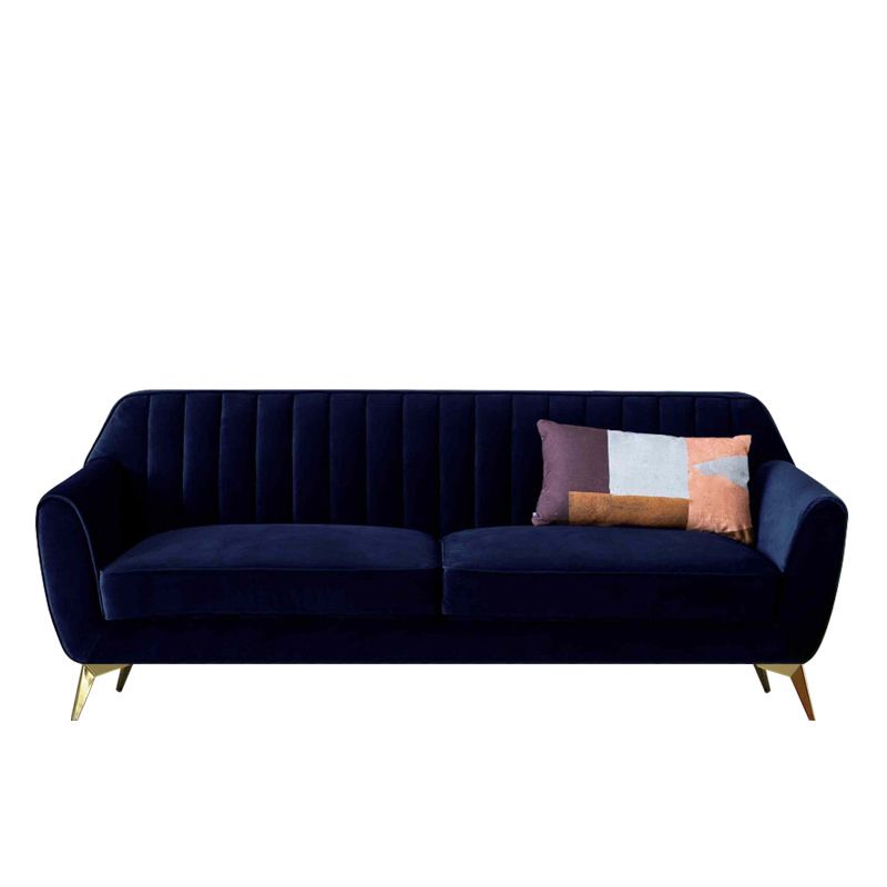 33.4"H Flared Arm Solid Color Velvet Standard Sofa for Living Room