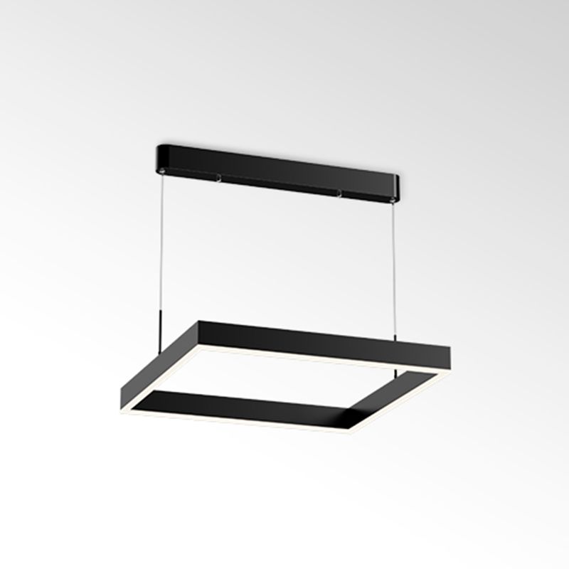 Multi Lights Square Pendant Chandelier Modern Style Metal Hanging Lamps