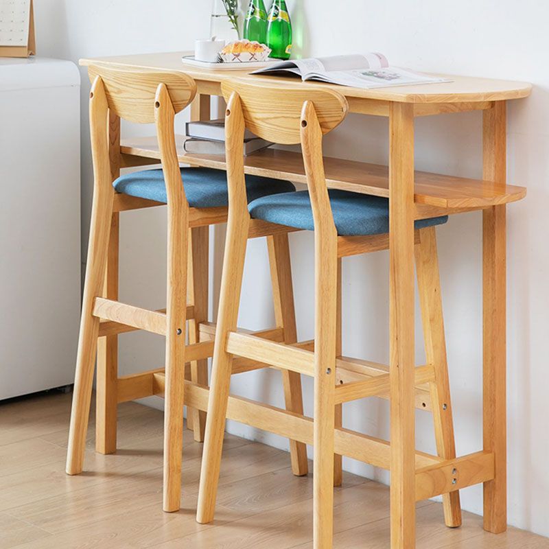 Scandinavian Solid Wood Home 28-inch Stool Matte Finish Footrest Barstool